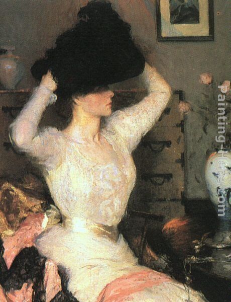 Frank Weston Benson Lady Trying On a Hat
